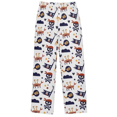 Boy's Pants Pirate Crab Skull Jogger Pants Elastic Waist Long Bottoms Trousers with Pockets 6-14 Years