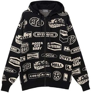 （ヒステリックグラマー）HYSTERIC GLAMOUR CLASSIC HYS柄 パーカー 02253ND07 BLACK size M/L/XL