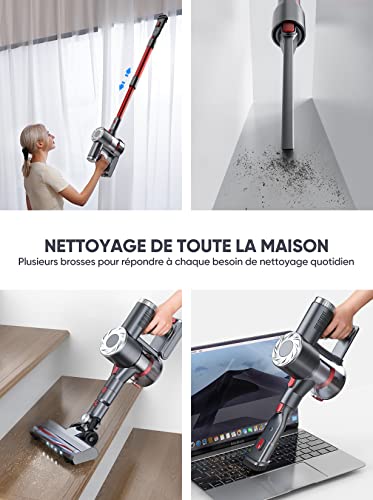 Aspirateur Balai sans Fil, BuTure 380W/28000Pa Aspirateur sans Fil Puissant, 4 en 1, 35 Min Autonomie, Batterie Amovible, Compact, Leger, Silencieux, Multifonction pour Maison, Bureau ou Voiture - Image 6