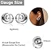 2Pcs 0G-00G Spiral Saddle Gauges for Ears Stainless Steel Ear Tunnels and Plugs Hypoallergenic Ear Stretcher Expander Jewelry for Women Men