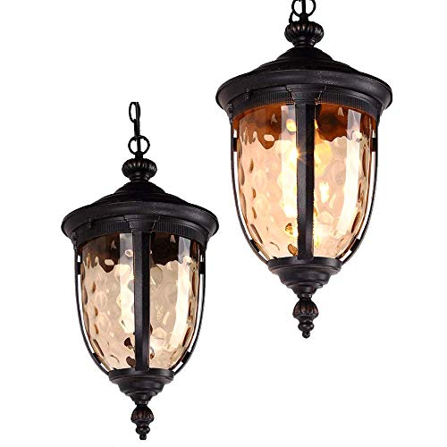 Usifaz Simple Chain Adjustable Personalized Vintage Pendant Lamps Simple Outdoor Balcony Corridor Courtyard Villa Pavilion Grape Waterproof Hanging Lights European Aluminum Glass Drop Light With E27 C #TOP1