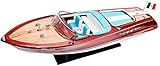 riva aquarama lamborghini Breite: 25 cm Casa Padrino Luxus Speedboot Riva Aquarama mit Massivholz Ständer Braun/Weiß/Blau 87 x 25 x H. 26 cm - Handgefertigtes Deko Holzboot Modellboot Boot - Deko Accessoires