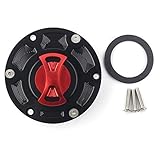 Three T Keyless Twist Off Gas Fuel Tank Cap Cover Compatible with Kawasaki Ninja 250R 2008-2012,...
