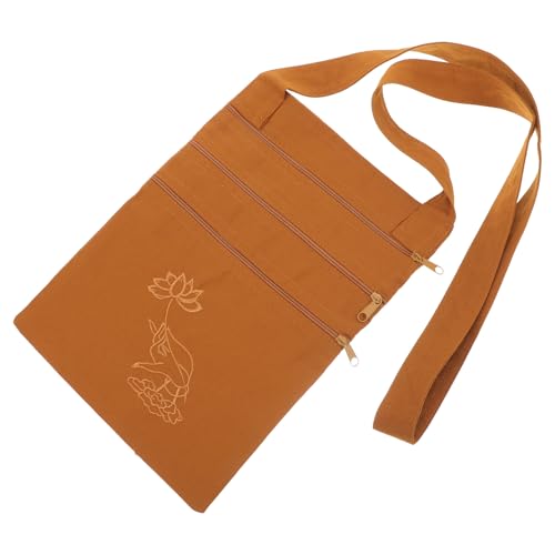 Bolso bandolera monje de algodón resistente en color tierra tamaño mediano