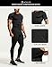 ATHLIO Men's Cool Dry Short Sleeve Compression Shirts, Sports Baselayer T-Shirts Tops, Athletic Workout Shirt, 3pack Tops Black/Black/Black, X-Small
