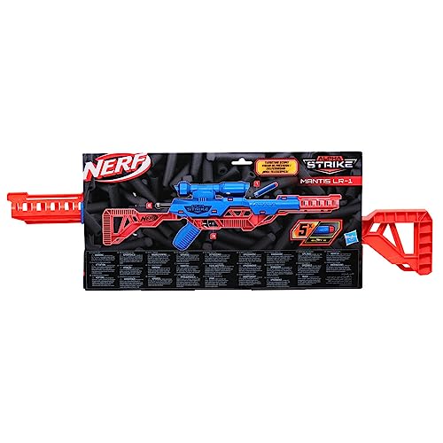 Image of Nerf Alpha Strike Mantis LR-1 Dart Blaster with Targeting Scope and 5 Official Nerf Elite Foam Darts - Easy Load Prime Fire | Ages 8+ | Birthday Gift for Kids (Pack of 2)