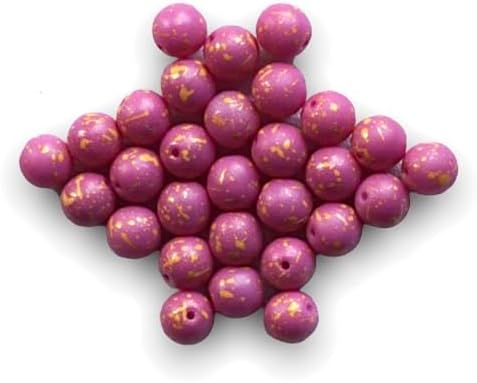 36 pcs Czech Glass Round Beads 6 mm Violet Yellow