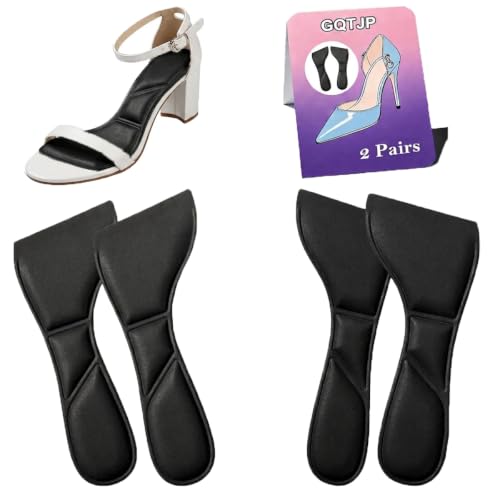 Plantillas 3/4 para tacón alto para mujer, 2 pares negras miniatura 1