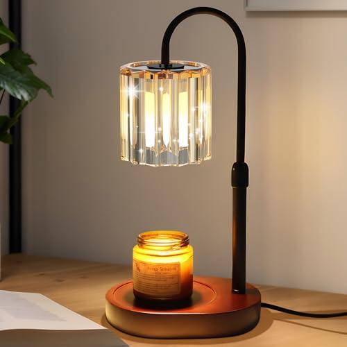 WUEAOA Candle Warmer Lamp,Candle Warmer, Timer and Dimmer Candle lamp Warmer UK, 4-Level Brightness Control, Adjustable Height,Blcak
