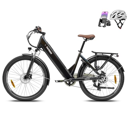 Fafrees Bicicleta Eléctrica Urbana F28 Aura, Batería Extraíble de 20Ah, Autonomía 80-100KM, Motor de 250W, Cuadro Bajo, Frenos Hidráulicos, IPX5, E-Bike de Commuting para Adultos (Negro)