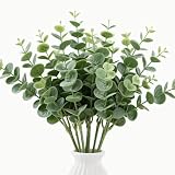 Kit Di 30 Rami Artificiali Di Eucalipto In Plastica Ecologica Talli A Filo Di Ferro Flessibili Foglie Imitazione Gelata Per Decorazione Matrimoniale Arredamento Domestico E Arrangiamenti Floreali DIY