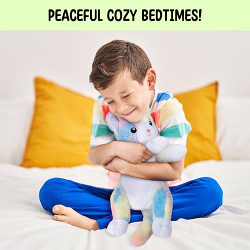 Image of Happy Fuel Kittycorn Cat Stuffed Microwavable Animal - 1.5 lb Unscented Weighted Heating Pad Catticorn Plush, Soft Rainbow Unicorn Cat for Warmth & Comfort, for Women Girls Adults & Kids
