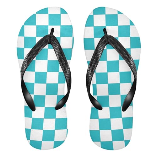 Checkered Plaid Womens Flip Flops Sandals Beach Shower Shoes