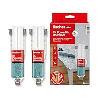 fischer Kraftkleber im 2er Pack, 2-Komponenten-Klebstoff in Transparent, Universalkleber für jede Anwendung, für innen & außen, zuverlässiger Reparatur-Helfer, 2 x 25 ml – Ansicht 2