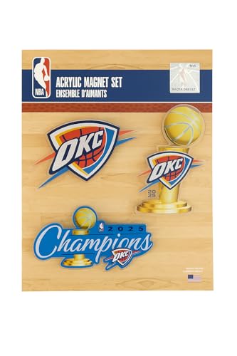 Desert Cactus Oklahoma City Thunder Acrylic Magnet 3 Pack NBA National Basketball Association Officially Licensed (Magnet Set 2025 Championship)
