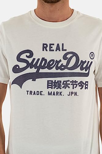 Superdry Mens Vintage Logo T-Shirt Ecru Size M #TOP2