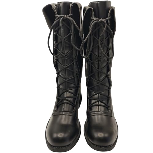 Mens Renaissance Boots, Medieval Lace Up Cosplay Boot, Western Pirate Viking Gothic Halloween Shoes4