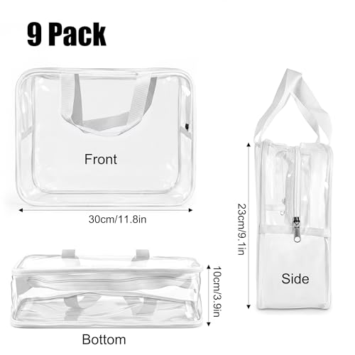 9 Pack Clear Makeup Toiletry Bag Large Waterproof Plastic Tote Handbag Multi Purpose Toy Storage Bags Pouch for Building Blocks Transparent Cosmetic Organizer TSA Approved Airline Compliant by JZRSuitcase - Image 6