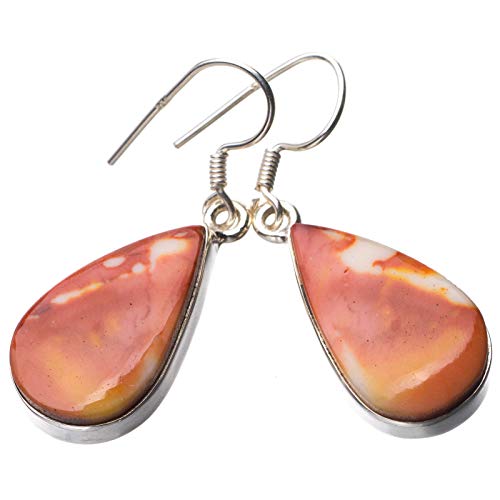 Boucles d'oreilles jaspe impérial naturel StarGems en argent 925 de 3.81 cm