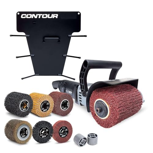 Eastwood Contour SCT Surface Conditioning Tool, Metal Rack, & Drum Sanders Master Kit | 6 Speed 9 AMP 3700 RPM Motor Power Drum Sanders Rotary Tools | All-in-One Multiple Surface Sanding Machine Set