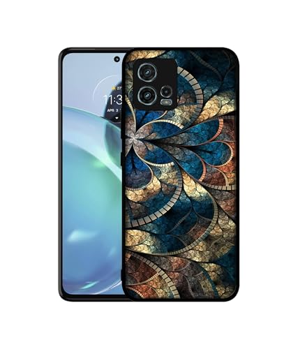 Image of Fractional Pattern Design Premium 2D Printed Metal Back Case Cover for Motorola Moto G72 4G