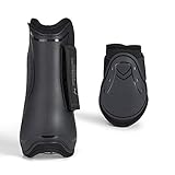 HORZE Armour Airflow Tendon & Fetlock Boot Set - Black - Cob