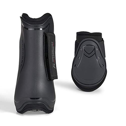 Best Tendon and Fetlock Boots Set for Horse Protection 15 HORZE Armour Airflow Tendon & Fetlock Boot Set - Black - Horse