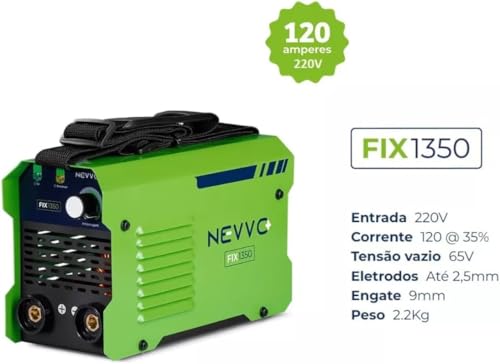 Máquina Inversora De Solda Fix1350 220v 120a Mma Tig NEVVO + Eletrodos 2.5mm