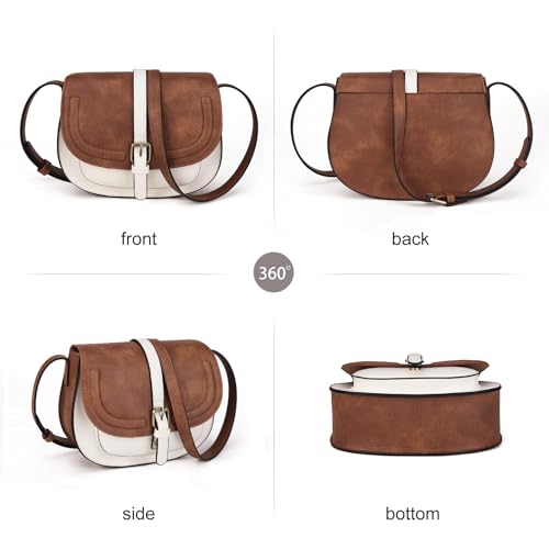 Image of AFKOMST Crossbody Bags for Women,Small Saddle Purse and Boho Cross Body Handbags,Vegan Leather