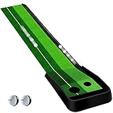 Zwei verschiedene Löcher und leicht zu tragen: Doppelloch-Design, es gibt zwei große (8 cm) und kleine (6 cm) Löcher in dieser Golfspiel-Übungsausrüstung, was die Schwierigkeit und den Spaß am Üben erhöhen kann Golf-Trainingshilfen sind leicht zu tragen, Sie können sie einfach aufrollen und in einer Ecke oder einem Schrank aufbewahren, was sehr praktisch ist.