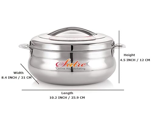 Insulated Stainless Steel Hot Pot Casserole Handi 1500 Ml, Stainless Steel Serving Pot Handi #TOP1