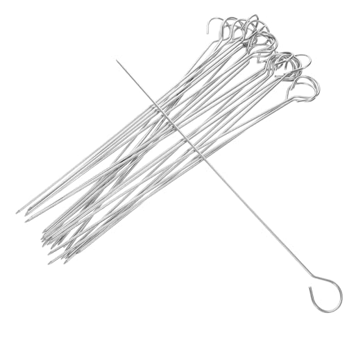 Gatuida 25 piezas Brochetas de Barbacoa Acero Inoxidable Reutilizables Pinchos para Parrilla Resistente Calor Fácil Limpieza para Carne Pollo Parrilla
