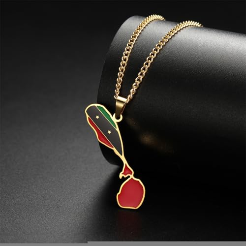 Cadeau collier de carte Saint-Kitts-et-Nevis breloque en acier durable