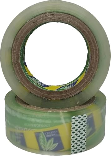 2 لفة شريط شفاف عريض - 200 متر لختم وتعبئة ونقل البضائع