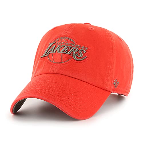 '47 NBA Ballpark Adjustable Clean Up Hat, Adult One Size Fits All (Los Angeles Lakers Orange)