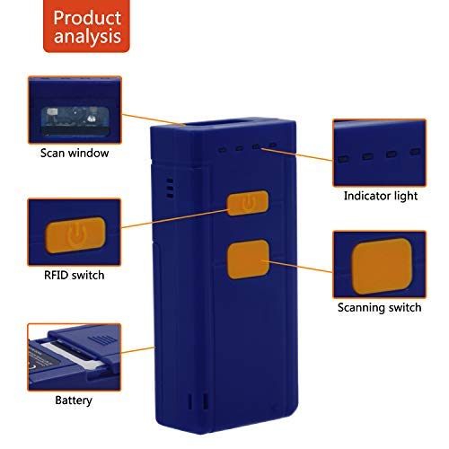 Alacrity Bluetooth Barcode Scanner 2D,3In1 Bluetooth 2.4G Wireless Usb Wired Portable Mini Handheld Bar Code Reader,Qr Datamatrix Pdf417,Capture Barcodes On Screen,With Vibration Function #TOP2