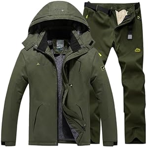 Skianzug Herren 2 Teilig Wasserdicht Warm Skijacke und Hose Ski Set Winter Schneeanzug Männer Snowboardanzug Atmungsaktiv Outdoor Skibekleidung Winddicht Gefüttert Zweiteiler Outfit Skioverall Kombi