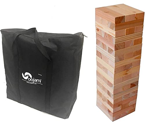 Oojami Giant Timbers Tower: Classic Outdoor Family Fun Stacking Game, 2 Feet Tall and can Grow to Over 5 Feet While Playing