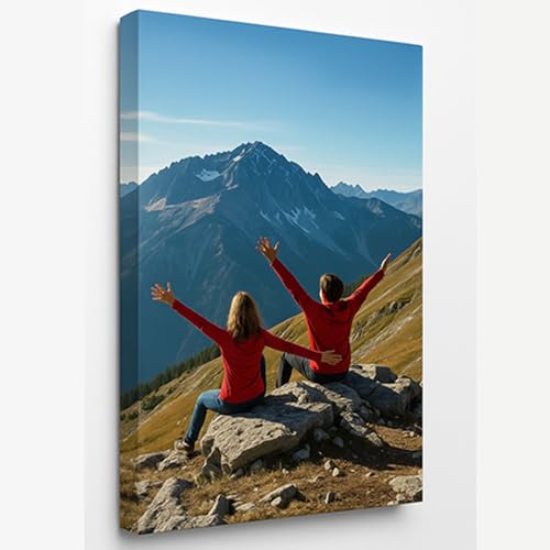 Personalised Canvas Photo Canvas Custom Birthday Gifts Picture Frame Print Wall Art Gifts For Women A1 A2 A3 A4 (31x21cm (12x8in))