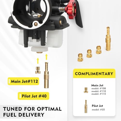 Image of NIBBI 24mm Carburetor Performance Kit, PE24FL Carb with Motorcycle CNC Air Filter Fit for Pit Bike Dirtbike Minibike ATV 150cc Tao Tao SSR Apollo Pradator 212