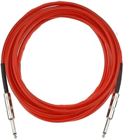 An orange instrument cable with 1/4 inch jacks