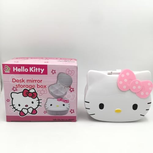 FUAN Kitty jewelry Box Cute Jewelry Anime Kitty Portable Travel Jewelry Case Cartoon Kawaii Jewelry Box For Women Jewelry Charms Kids Jewelry Box Anime Cat Jewelry Case With Mirror