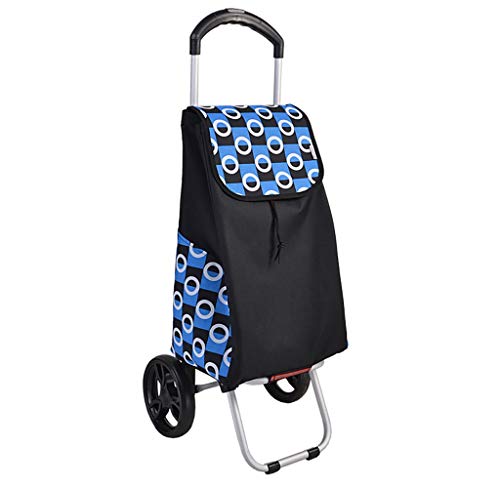 Carretilla de Mano Carrito de Compras Plegable de 2 Ruedas Carrito de Compras liviano de Empuje y tracción Bolsa de Equipaje Carritos de supermercado