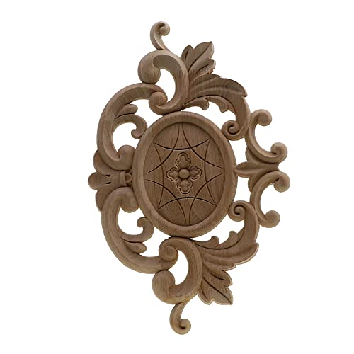 Apliques de madera tallada LVTFCO elegantes adornos artesanales vintage de 16x25cm para muebles