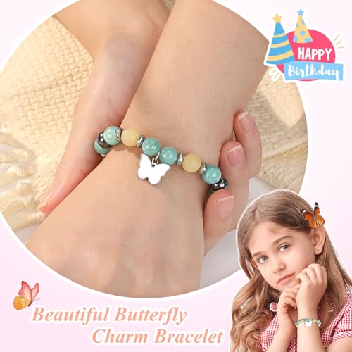 UNGENT THEM 4-16 Year Old Girls Birthday Gifts, Natural Stone Butterfly Bracelet for Daughter Granddaughter Niece2