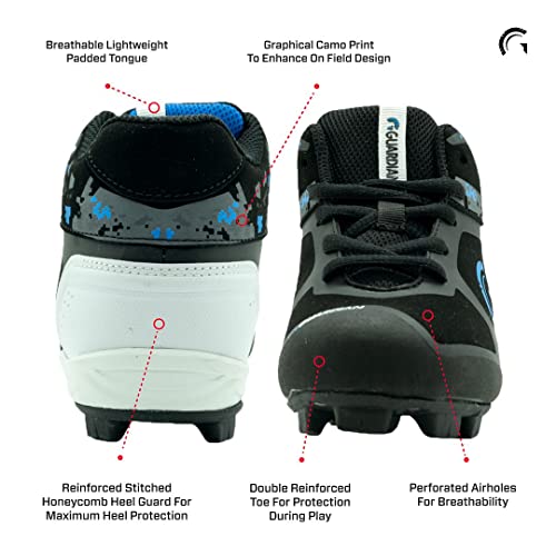 Guardian Baseball Youth High Top Baseball Cleats For Boys And Girls Softball Cleats - Black/Royal, 2 #TOP1