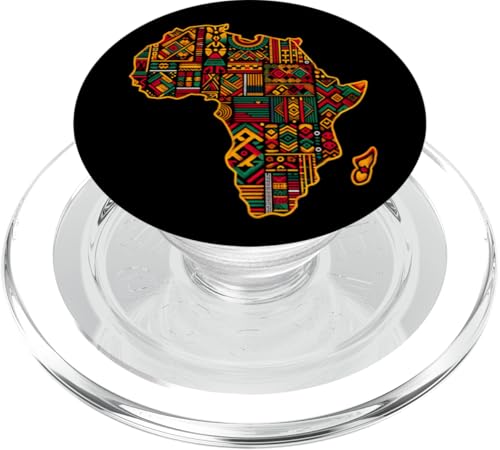 Carte de l'Afrique colorée et Cool pour Hommes et Femmes, Kente African Lover PopSockets PopGrip pour MagSafe