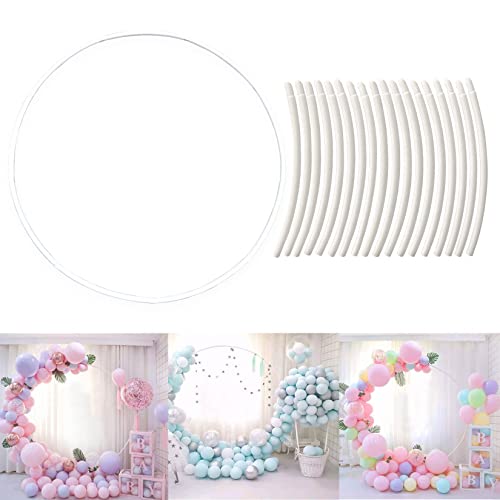 GothicBride Ballon Kreis Rahmen Kit, 180cm Luftballons Garland Kit Rund Hochzeitsbogen, Rund Ballonsäulenständer Ballon Girlanden Halter für Hochzeit, Taufe, Dekoration, Baby Shower, Party Dekor