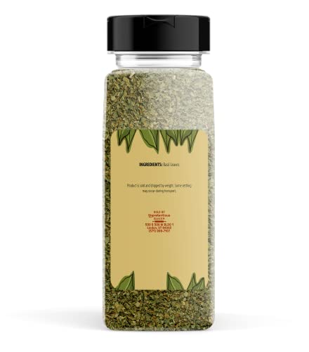 Unpretentious Basil Leaves, 6.4 oz, Cut & Sifted, Sweet Flavor, Sauces & Soups