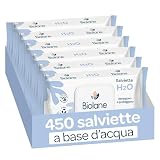 BIOLANE - Salviette neonato all’Acqua – 450 Salviettine (6x75) – Detergenti Delicate per Neonati – 99% Ingredienti di Origine Naturale – Senza Risciacquo – Fin dalla Nascita